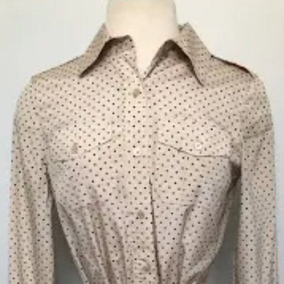 Tory Burch Dresses & Skirts - Tory Burch 100% Silk Long Sleeve Polka Dot Blush Romantic Dress, Size 12